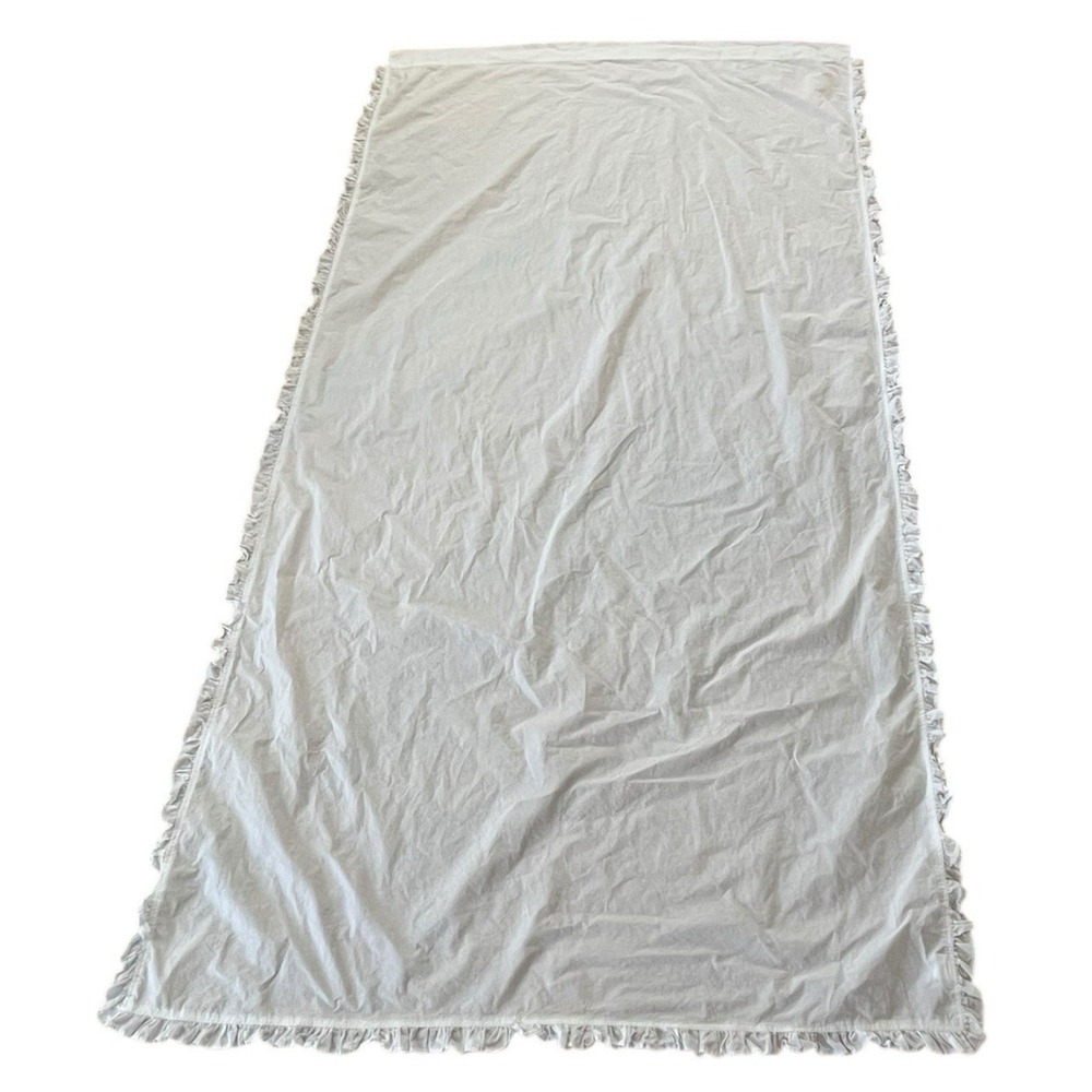2x‎ Restoration Hardware Baby & Child White Ruffle Curtain Panel 94x50 Set of 2 - Picture 2 of 7